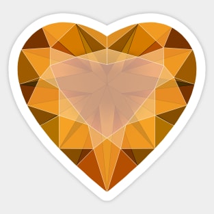 Orange Citrine Heart Shaped Gemstone Sticker